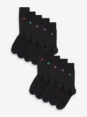 Rainbow 10 Pack Embroidered Lasting Fresh Socks - Image 3 of 9