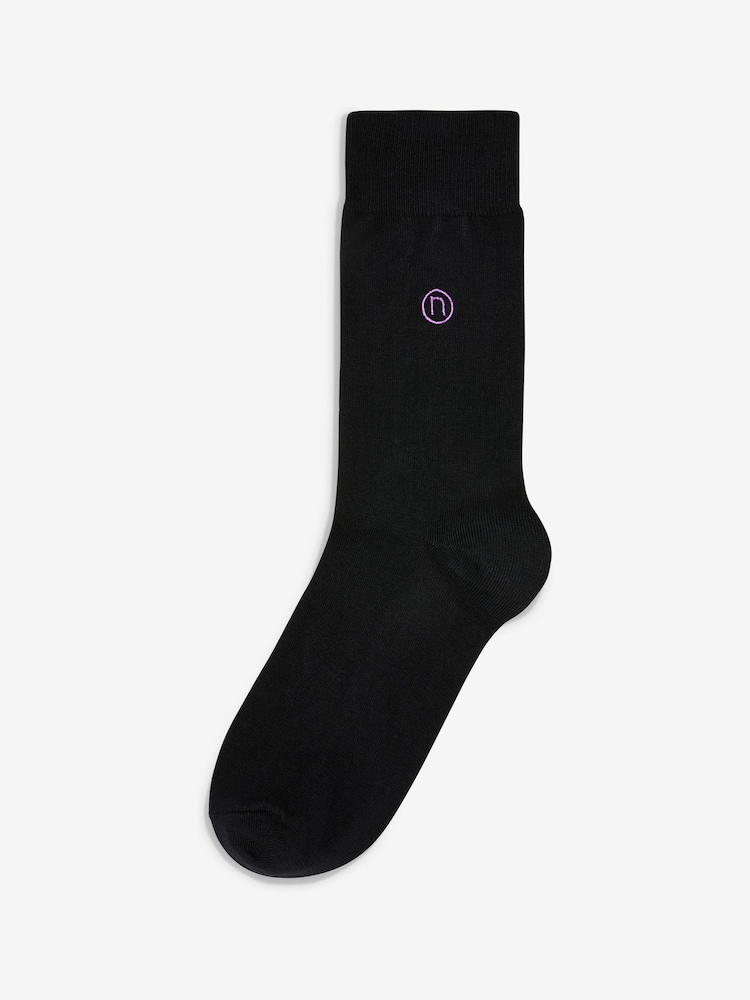 Rainbow 10 Pack Embroidered Lasting Fresh Socks - Image 7 of 9