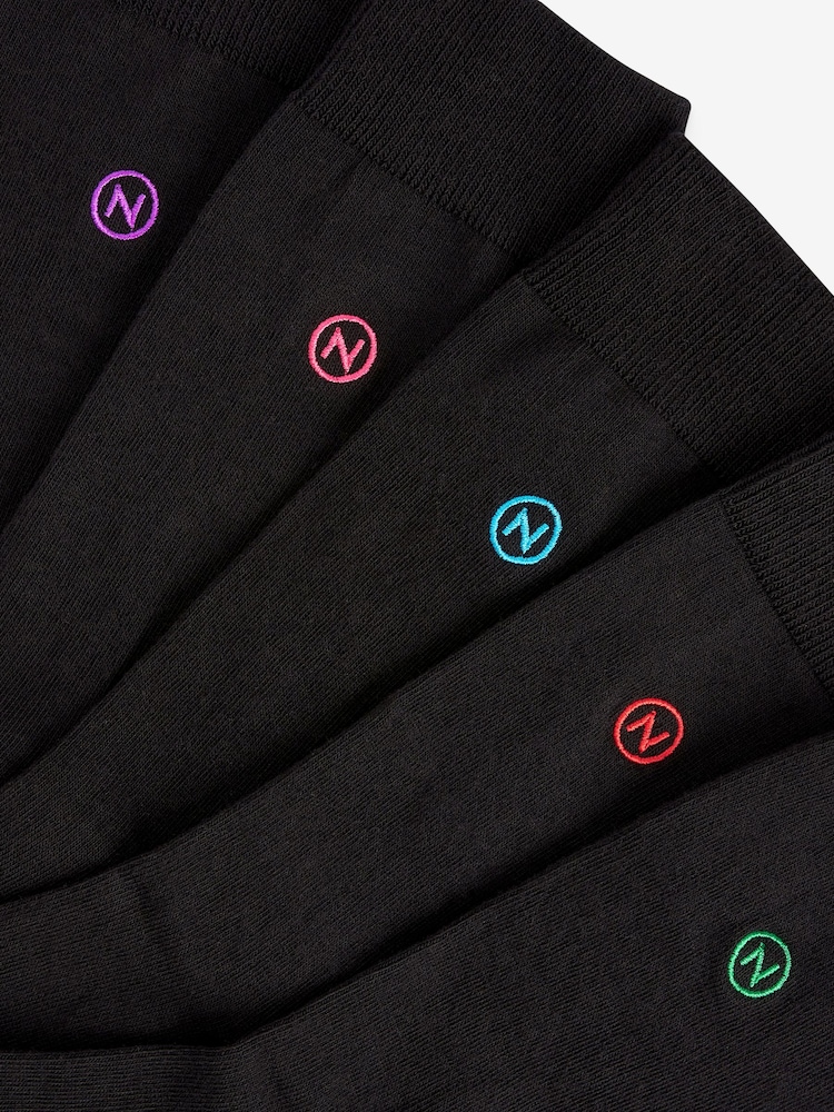 Rainbow 10 Pack Embroidered Lasting Fresh Socks - Image 9 of 9