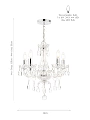 Laura Ashley Chrome Harriet Crystal 5 Light Light - Image 1 of 4
