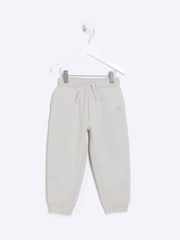 River Island Stone Grey Mini Boys Essentials 100% Cotton Joggers - Image 1 of 4