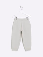 River Island Stone Grey Mini Boys Essentials 100% Cotton Joggers - Image 2 of 4