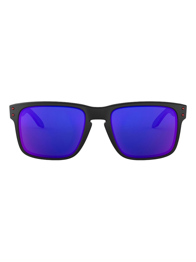Oakley® Holbrook Black & Positive Red Sunglasses - Image 2 of 11