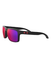 Oakley® Holbrook Black & Positive Red Sunglasses - Image 5 of 11