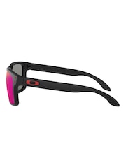 Oakley® Holbrook Black & Positive Red Sunglasses - Image 6 of 11