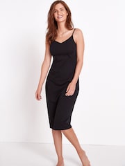 Black/White Long Naturally Cooling Cotton Midi Slips 2 Pack - Image 4 of 6