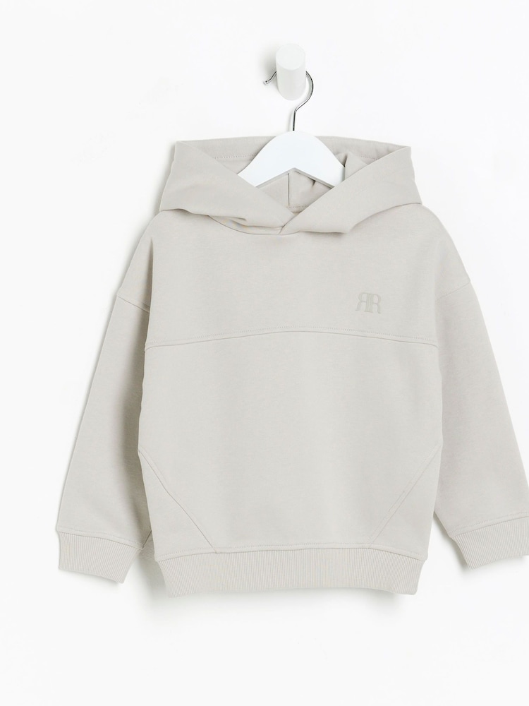 River Island Grey 100% Cotton Essentials Boys Hoodie - Image 1 of 4