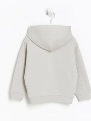 River Island Grey 100% Cotton Essentials Boys Hoodie - Image 2 of 4