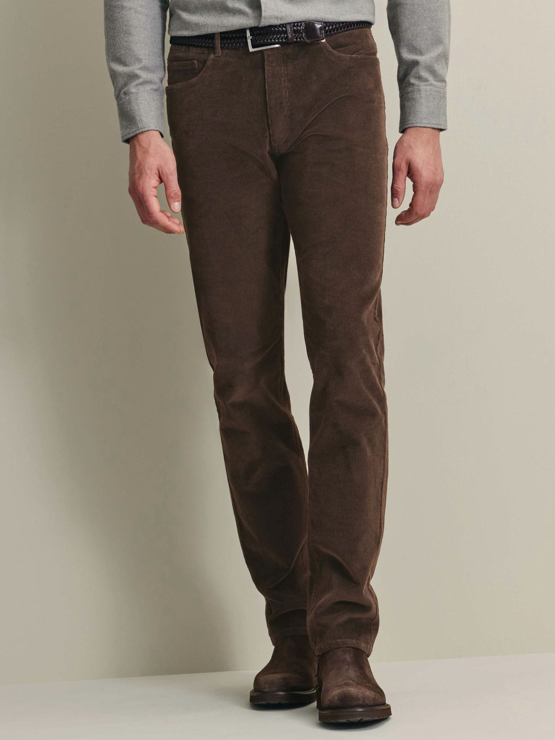 Buy Charles Tyrwhitt Chocolate Brown Slim Fit Cord 5 Pocket