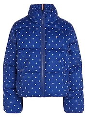 Doudoune Tommy Hilfiger imprimée sur le dessus bleue pour fille - Image 4 of 5