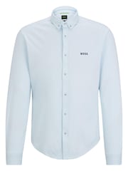 BOSS Pale Blue Biado Button Down Collar Long Sleeve Shirt - Image 6 of 6