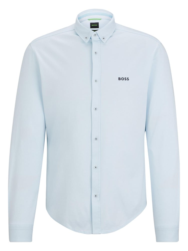 BOSS Pale Blue Biado Button Down Collar Long Sleeve Shirt - Image 6 of 6 BOSS Pale Blue Biado Button Down Collar Long Sleeve Shirt - Image 6 of 6