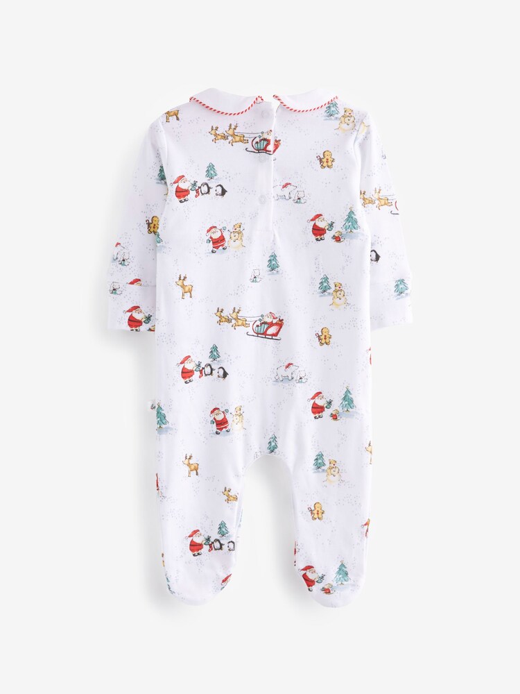 White My First Christmas Baby Sleepsuit (0-12mths) - Image 2 of 3 White My First Christmas Baby Sleepsuit (0-12mths) - Image 2 of 3