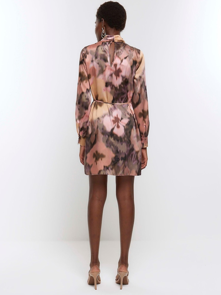 River Island Pink Gather Shift Dress - Image 2 of 4