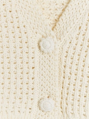 River Island Cream Girls Ecru Crochet 100% Cotton Crop Cardigan - Image 3 of 3