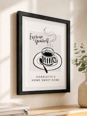 Personalised Espresso Black Framed Poster Print by PMC - Image 3 of 4