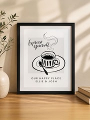 Personalised Espresso Black Framed Poster Print by PMC - Image 4 of 4