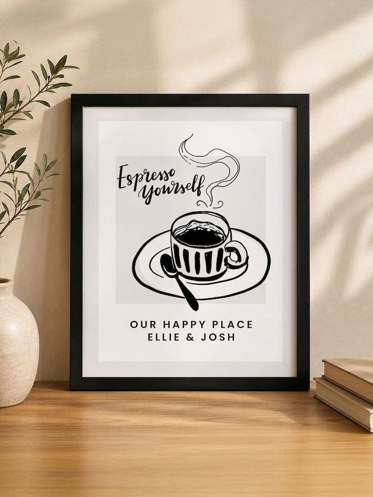 Personalised Espresso Black Framed Poster Print by PMC - Image 4 of 4