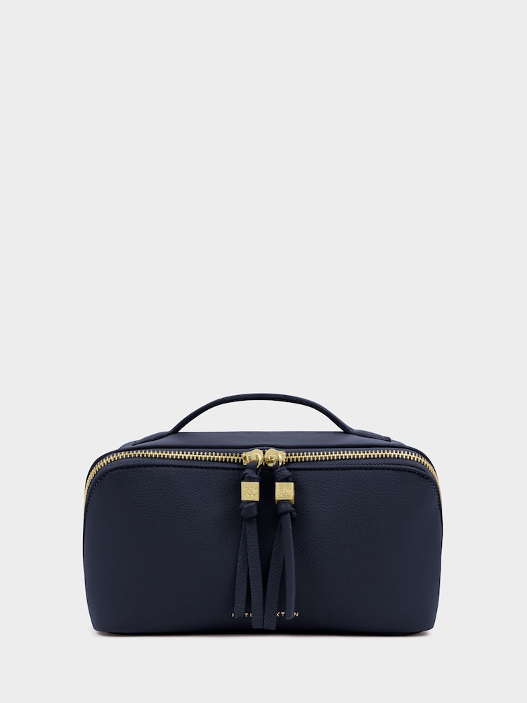 Katie Loxton Blue Soho Medium Make Up / Wash Bag - Image 1 of 4 Katie Loxton Blue Soho Medium Make Up / Wash Bag - Image 1 of 4