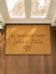 Personalised Bow Rectangle Indoor Doormat by PMC - Image 1 of 2