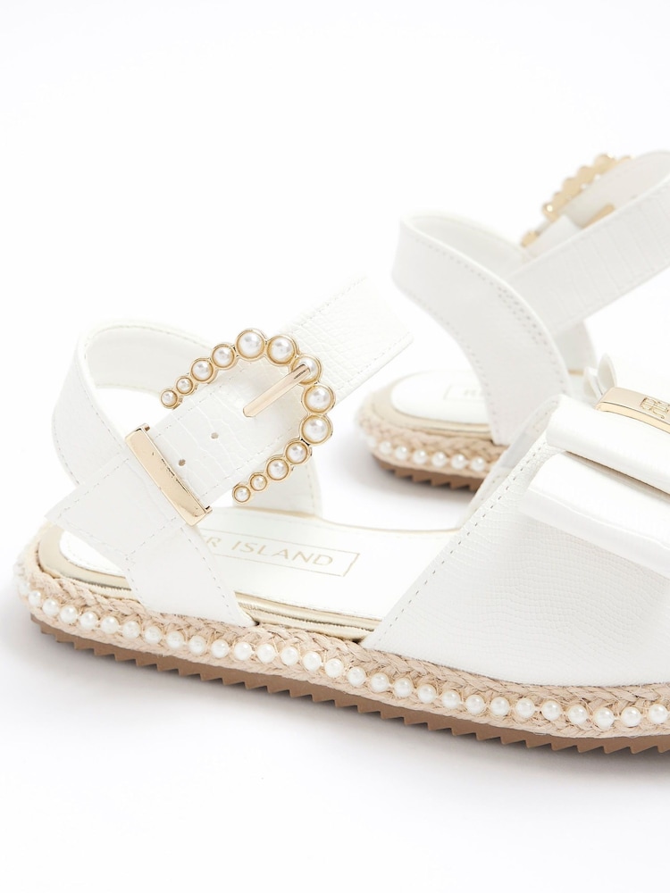 River Island White Girls 3D Bow Espadrille - Image 4 of 4