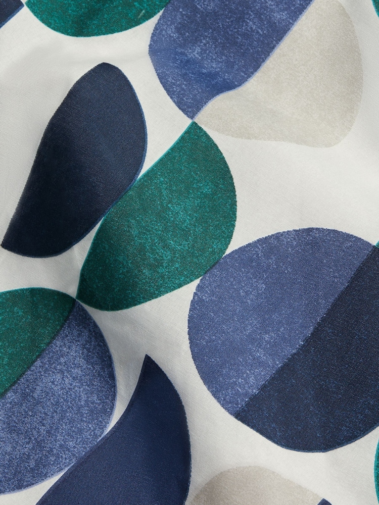 2 Pack Blue/Green Retro Circle Reversible Duvet Cover and Pillowcase Set - Image 6 of 8