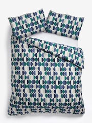 2 Pack Blue/Green Retro Circle Reversible Duvet Cover and Pillowcase Set - Image 7 of 8