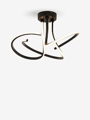 Black Sculptural LED Flush Ceiling Light - Image 6 of 9