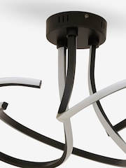Black Sculptural LED Flush Ceiling Light - Image 7 of 9
