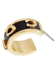 COACH Gold Tone Signature Enamel Hoops Earrings - Image 3 of 4
