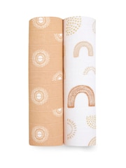 aden + anais Yellow Large Keep Rising 100% Cotton Muslin Blankets 2 Pack - Image 1 of 8