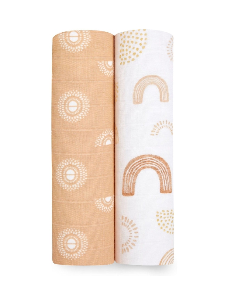 aden + anais Yellow Large Keep Rising 100% Cotton Muslin Blankets 2 Pack - Image 1 of 8