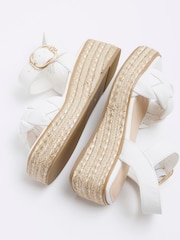 River Island White Girls  Woven Plait Wedges - Image 3 of 4
