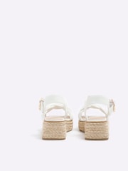 River Island White Girls  Woven Plait Wedges - Image 4 of 4
