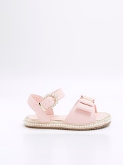 River Island Pink Girls 3D Bow Espadrille - Image 1 of 8