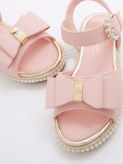 River Island Pink Girls 3D Bow Espadrille - Image 4 of 8
