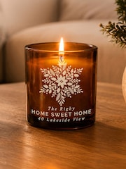 Personalised Snowflake Amber Candle Jar by PMC - Image 1 of 3