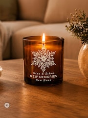 Personalised Snowflake Amber Candle Jar by PMC - Image 2 of 3