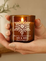 Personalised Snowflake Amber Candle Jar by PMC - Image 3 of 3