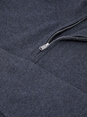 Reiss Denim Melange Royal 100% Cashmere Half-Zip Jumper - Image 6 of 6