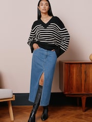 Albaray Blue Denim Midi Skirt - Image 4 of 5