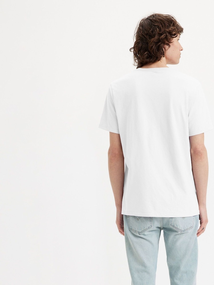 Levi's® White 100% Cotton Original Housemark V-Neck T-Shirt - Image 2 of 5