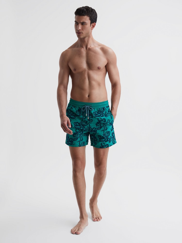 Reiss Turquoise Moorea Vilebrequin Octopus Print Swim Shorts - Image 1 of 5