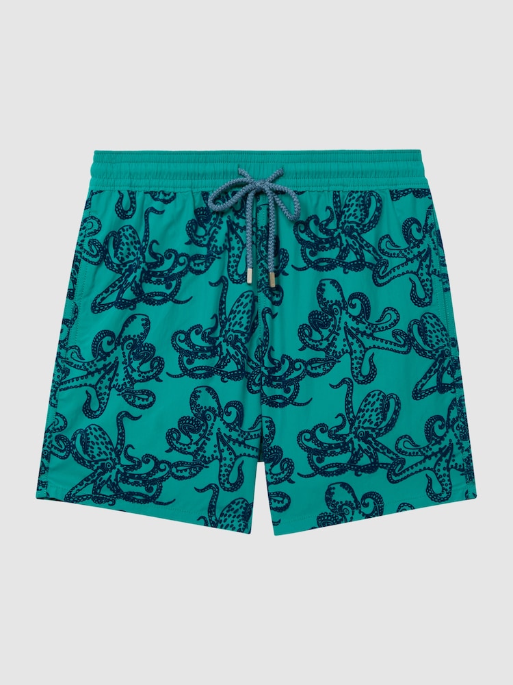Reiss Turquoise Moorea Vilebrequin Octopus Print Swim Shorts - Image 2 of 5
