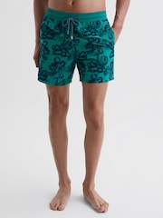 Reiss Turquoise Moorea Vilebrequin Octopus Print Swim Shorts - Image 3 of 5