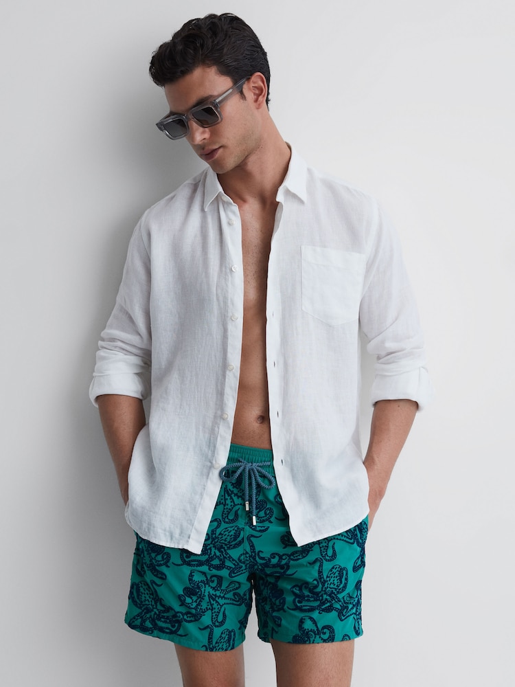 Reiss Turquoise Moorea Vilebrequin Octopus Print Swim Shorts - Image 5 of 5