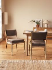 Set of 2 Soft Velvet Chocolate Brown Flinton Dining Chairs - Image 1 of 8