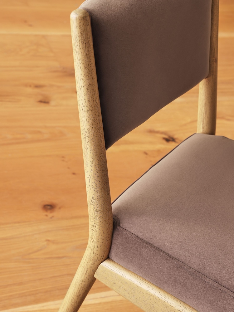 Set of 2 Soft Velvet Chocolate Brown Flinton Dining Chairs - Image 2 of 8