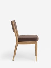 Set of 2 Soft Velvet Chocolate Brown Flinton Dining Chairs - Image 6 of 8