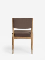 Set of 2 Soft Velvet Chocolate Brown Flinton Dining Chairs - Image 7 of 8